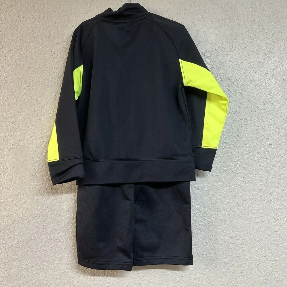 Under Armour Kids Boys Track Suit Full Zip Up Jacket Pants Size 3T Black Green